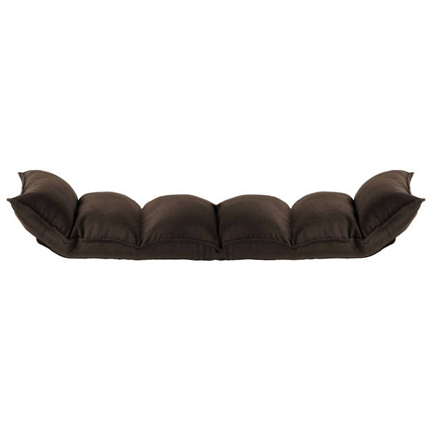 The Living Store Loungebed Vloerstoel - 135 x 50 x 13 cm - Bruin - Stof - Instelbaar