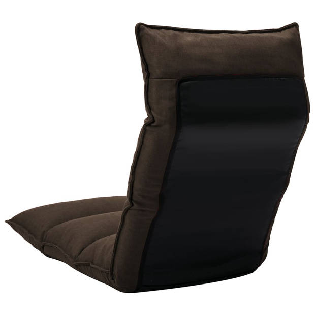 The Living Store Loungebed Vloerstoel - 135 x 50 x 13 cm - Bruin - Stof - Instelbaar