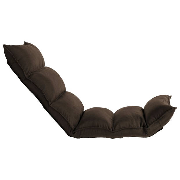 The Living Store Loungebed Vloerstoel - 135 x 50 x 13 cm - Bruin - Stof - Instelbaar