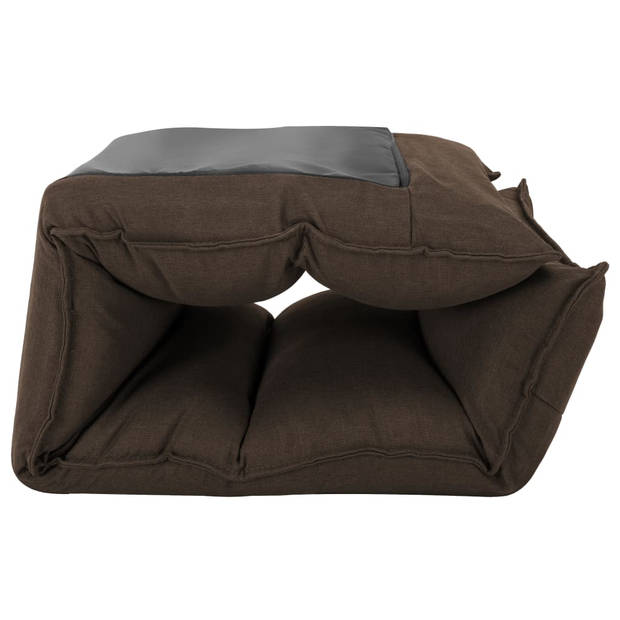 The Living Store Loungebed Vloerstoel - 135 x 50 x 13 cm - Bruin - Stof - Instelbaar