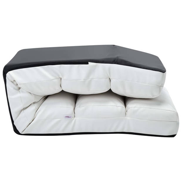 The Living Store Loungebed - Kunstleer - 175 x 56 x 20 cm - Wit