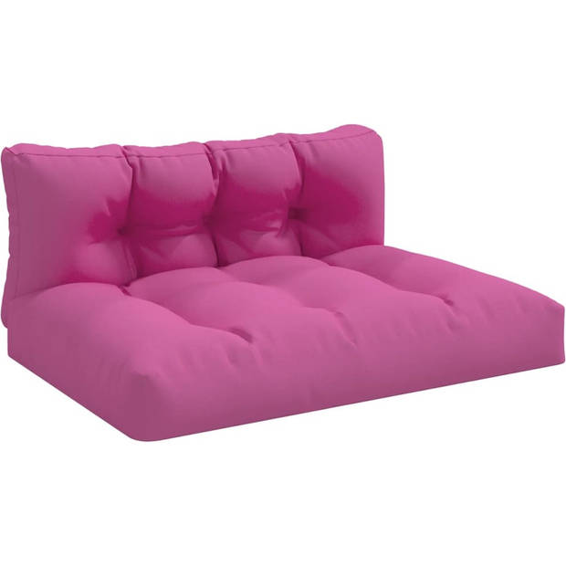 The Living Store Palletkussens - Roze - 120 x 80 x 12 cm - Polyester stof - Zachte vulling