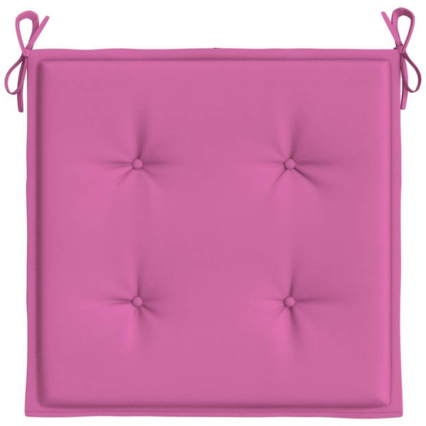 The Living Store Stoelkussens - 40x40x3 cm - Roze - Oxford Stof - Waterafstotend