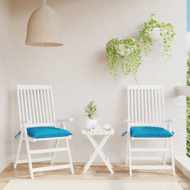 The Living Store Tuinstoelkussens - Universeel ontwerp - Lichtblauw - 50x50x7cm - 100% polyester