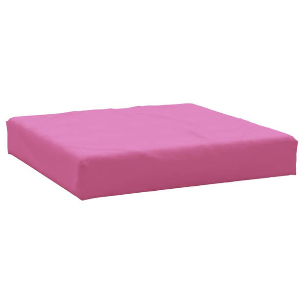 The Living Store Palletkussens - Oxford stof - Zachte vulling - 60x60x8 cm - Roze - Waterafstotend