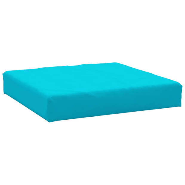 The Living Store Palletkussens - Turquoise - Polyester - 60x60x8 cm - 60x38x13 cm