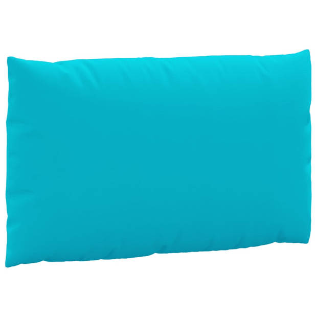 The Living Store Palletkussens - Turquoise - Polyester - 60x60x8 cm - 60x38x13 cm