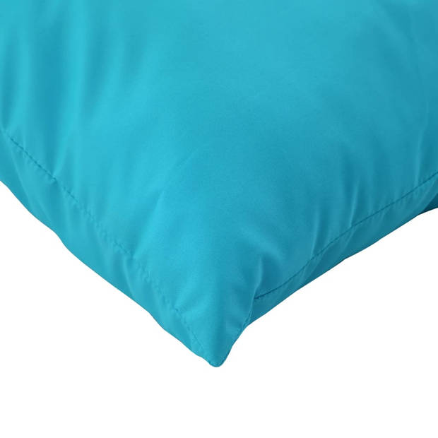 The Living Store Palletkussens - Turquoise - Polyester - 60x60x8 cm - 60x38x13 cm