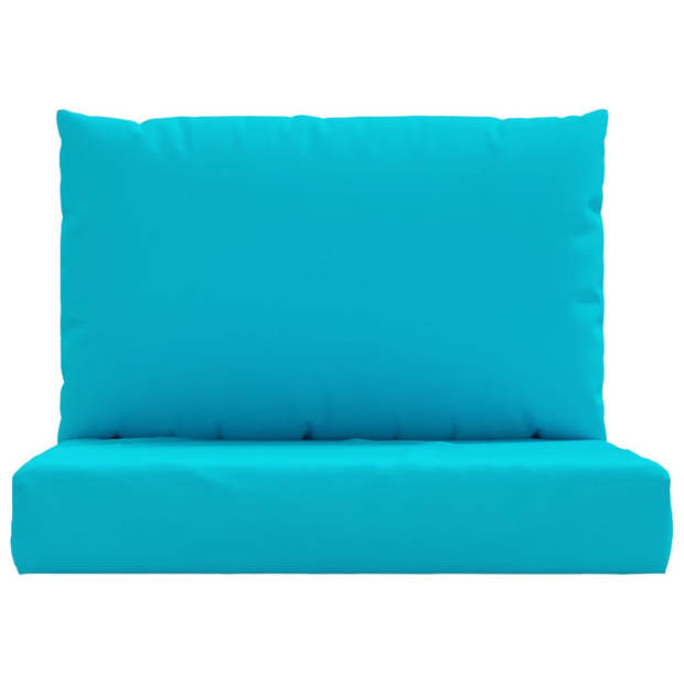 The Living Store Palletkussens - Turquoise - Polyester - 60x60x8 cm - 60x38x13 cm