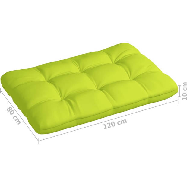 The Living Store Palletkussen - Polyester - 120 x 80 x 12 cm - Helder groen