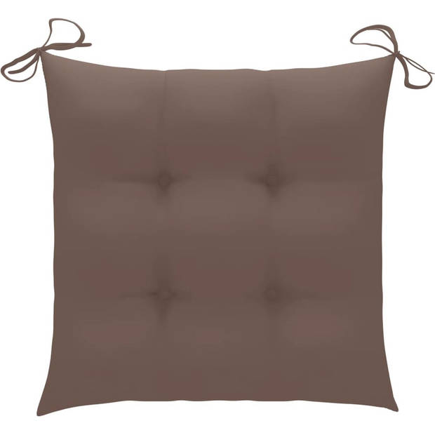 The Living Store Stoelkussens - Oxford stof - 40 x 40 x 7 cm - Waterafstotend - Taupe