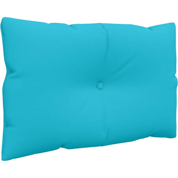 The Living Store Palletkussens - Turquoise - Oxford stof - 60 x 61.5 x 10 cm - Waterafstotend