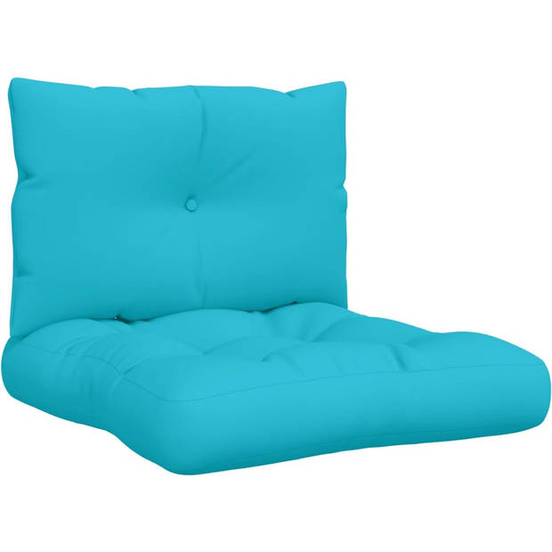The Living Store Palletkussens - Turquoise - Oxford stof - 60 x 61.5 x 10 cm - Waterafstotend