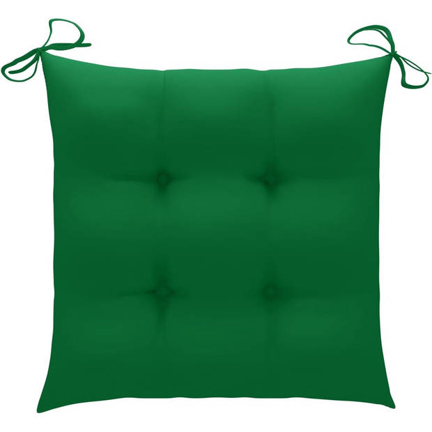 The Living Store Tuinstoelkussens - Groen - 50 x 50 x 7 cm - 100% polyester