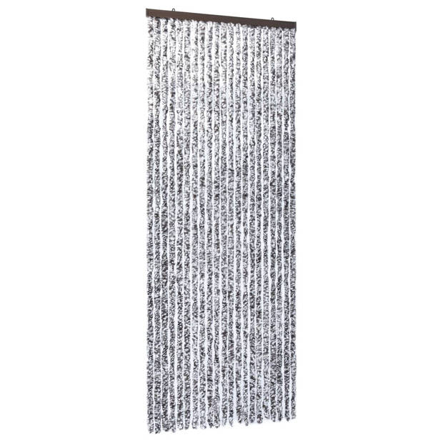 The Living Store Vliegengordijn - Flexibele Chenille Strengen - 90 x 220 cm - Bruin/Beige - Waterbestendig