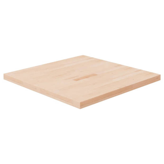 The Living Store Massief Eikenhouten Tafelblad - 80 x 80 x 4 cm - Onbehandeld