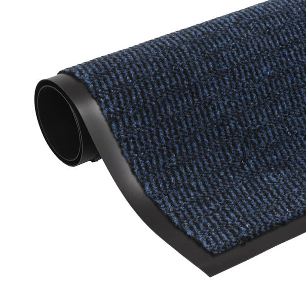 The Living Store Droogloopmat - Blauw - 80 x 120 cm - Anti-sliprubber