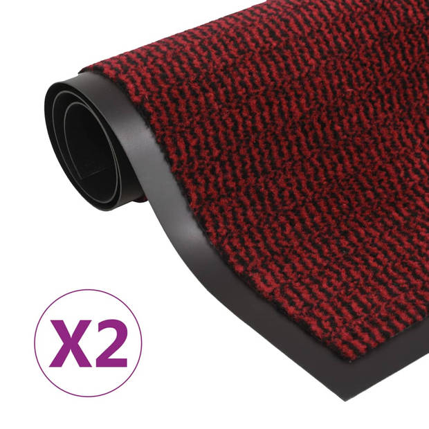 The Living Store Droogloopmat - Rood - 120 x 180 cm - Flexibel en Duurzaam - Anti-slip mat