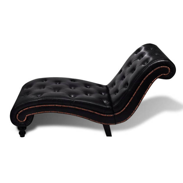 The Living Store Chaise Longue Bruin - Loungebank 145 x 52 x 77 cm - Hoogwaardig Polyurethaan