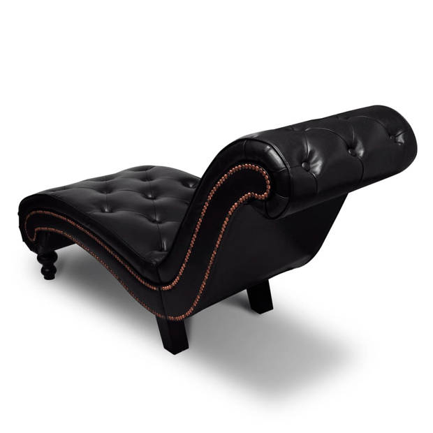 The Living Store Chaise Longue Bruin - Loungebank 145 x 52 x 77 cm - Hoogwaardig Polyurethaan