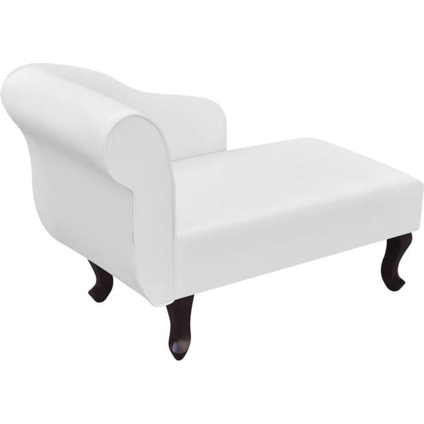 The Living Store Chaise Longue - Wit - 104 x 51 x 69.5 cm - Kunstleer