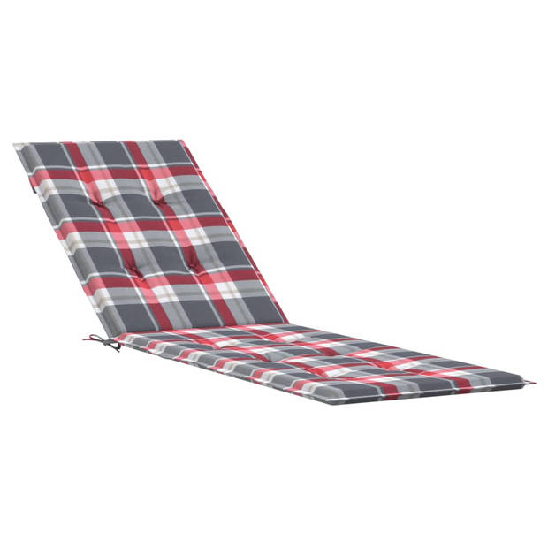 The Living Store Stoelkussens - Oxford Stof - 75+105 x 50 x 3 cm - Rood Ruitpatroon