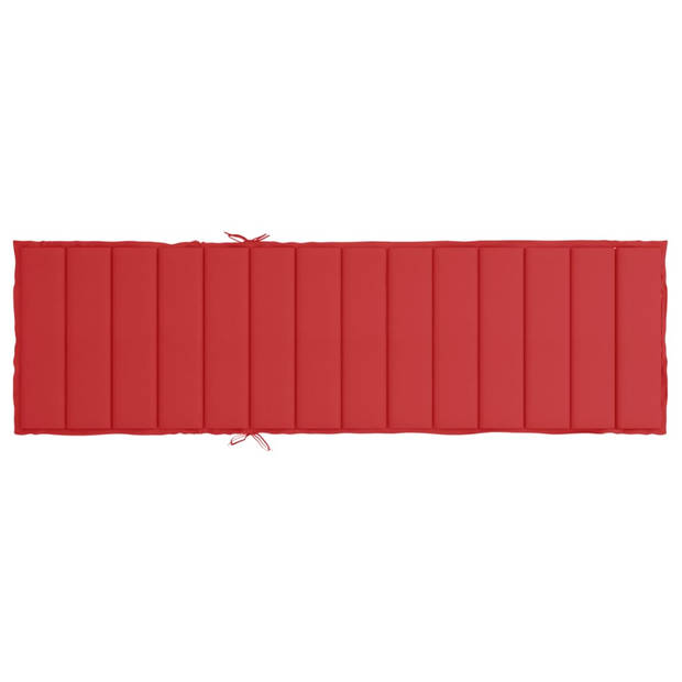 The Living Store Ligbedkussen - Rood - 200 x 60 x 3 cm - Oxford stof - Schuimvezel vulling