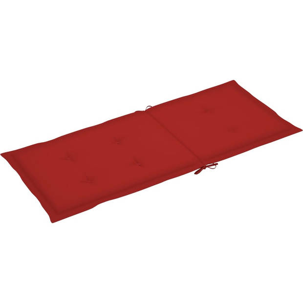 The Living Store Stoelkussen - Polyester - 120 x 50 x 3 cm - Rood