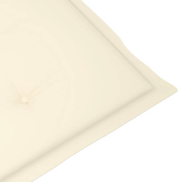 The Living Store Stoelkussens - 120 x 50 x 3 cm - crème - polyester - waterafstotend