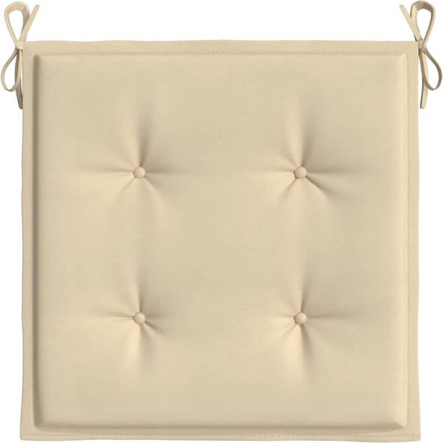 The Living Store Stoelkussens - Oxford stof - 40x40x3cm - Beige - Waterafstotend