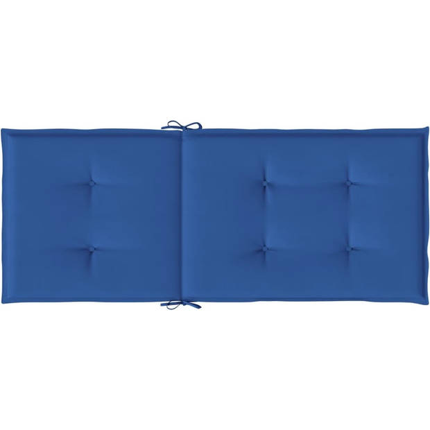 The Living Store Stoelkussen - koningsblauw - 120 x 50 x 3 cm - polyester - hoge rugleuning