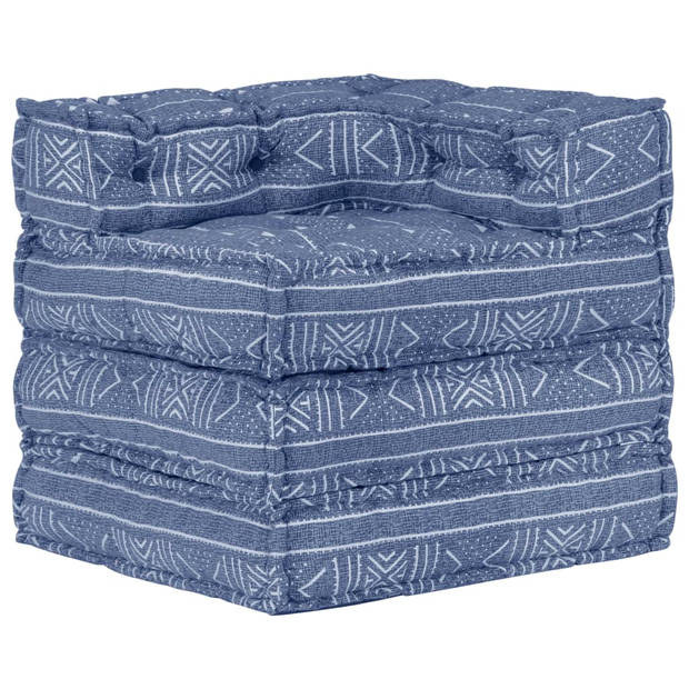 The Living Store modulaire hoekbank - 70 x 70 x 69 cm - indigo - 100% katoenen bekleding