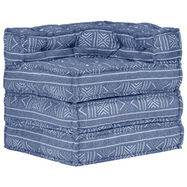 The Living Store modulaire hoekbank - 70 x 70 x 69 cm - indigo - 100% katoenen bekleding