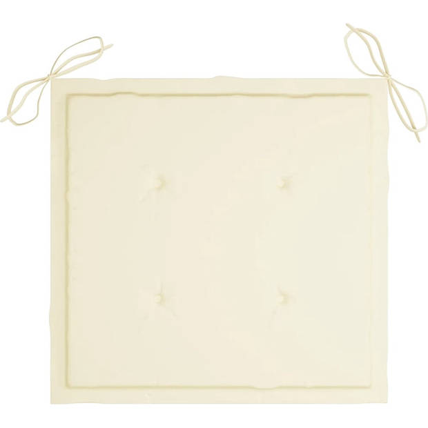 The Living Store Stoelkussens - Oxford stof - 40x40x3 cm - crème kleur - 6 stuks