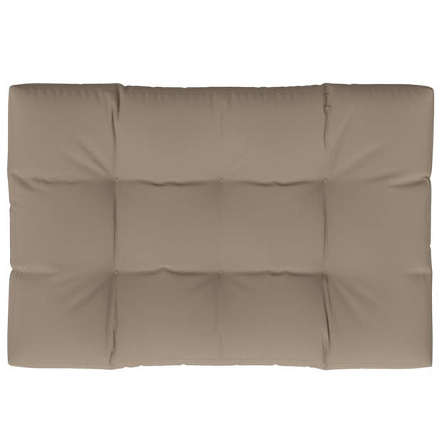 The Living Store Palletkussen - Polyester - 120 x 80 cm - Zachte vulling - Voor binnen en buiten gebruik - Taupe kleur