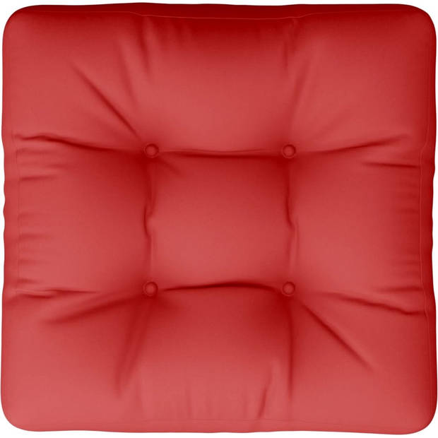 The Living Store Palletkussen - 50 x 50 x 12 cm - Rood - Polyester - Waterafstotend