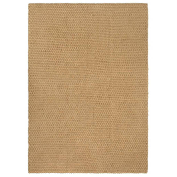 The Living Store Jute tapijt - 120 x 180 cm - Natuurlijk jutetint - 2x2 breipatroon - 2.200 g/m²