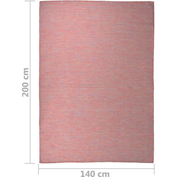 The Living Store Tuinkleed - Rood - 140 x 200 cm - Weerbestendig - UV-bestendig - 100% PP