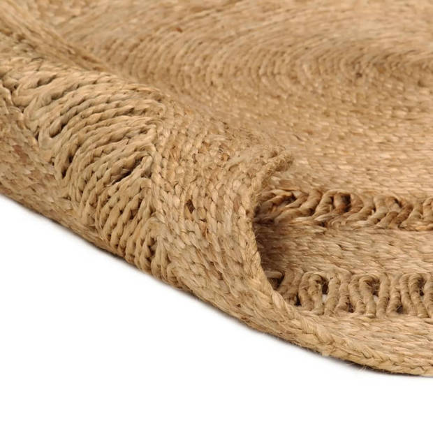 The Living Store Vloerkleed Jute - Rond 120cm - Natuurlijke toon