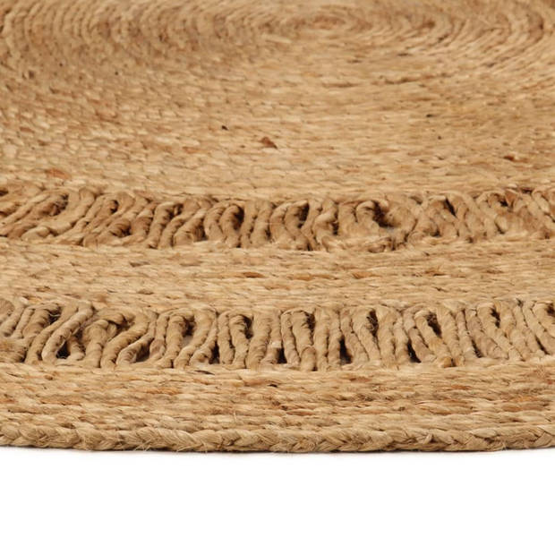 The Living Store Vloerkleed Jute - Rond 120cm - Natuurlijke toon