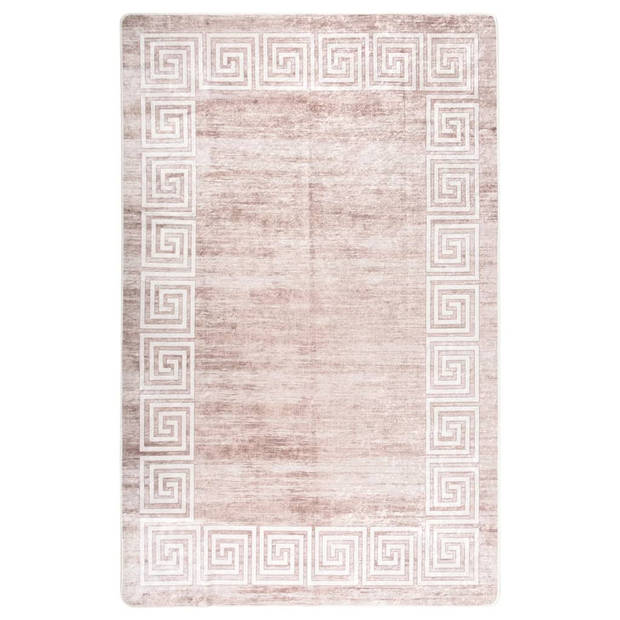 The Living Store Vloerkleed - Karakteristiek - 80 x 150 cm - Beige Fluweel