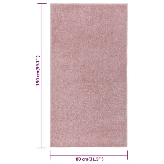 vidaXL Vloerkleed kortpolig 80x150 cm roze