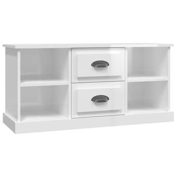 The Living Store TV-meubel - Trendy en praktisch - Opbergruimte- 4 open vakken en 2 lades - 99.5 x 35.5 x 48 cm -