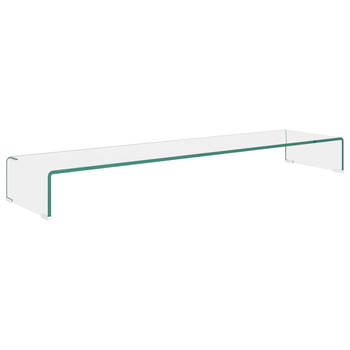 The Living Store TV-meubel Glas 120x30x13 cm - Praktisch en modern - Verhoogt zichtscherm - DVD-speler opbergruimte -