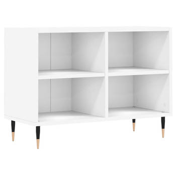 The Living Store Tv-meubel - naam - Tv-meubel - 69.5 x 30 x 50 cm - Opbergruimte - Stabiel - Wit - Bewerkt hout en