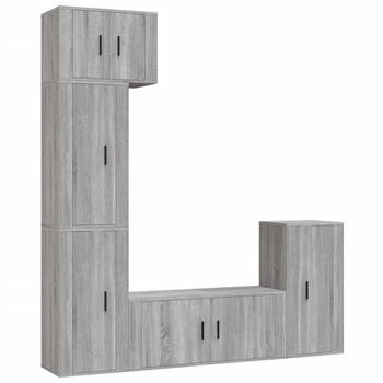 The Living Store TV-meubelset Classic - Grijs Sonoma Eiken - 1x 57x34.5x40cm + 3x 40x34.5x80cm + 1x 100x34.5x40cm -