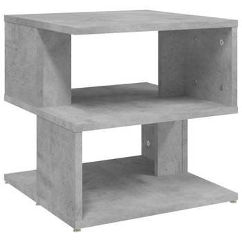 The Living Store Woonkamer - Tafel - betongrijs - 40 x 40 x 40cm - 2 schappen