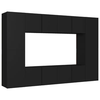 The Living Store TV-meubel Stereokast - zwart spaanplaat - 60x30x30 cm (L) / 30.5x30x60 cm (M) - Montage vereist - 4x