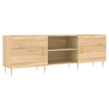 The Living Store TV-meubel Sonoma Eiken - 150 x 30 x 50 cm - Opbergruimte - Decoratief - Wandmontage vereist - Bewerkt