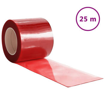 The Living Store Deurgordijn PVC Rood 200mm x 1.6mm - Isolatie voor Temperatuurbehoud - Geluidsreductie en Bescherming